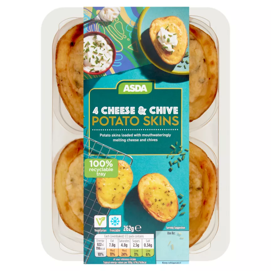 ASDA 4 Cheese & Chive Potato Skins is not halal Halal Check