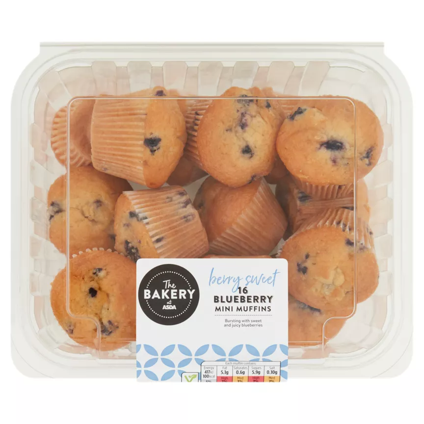 The BAKERY at ASDA 16 Mini Blueberry Muffins 16pk is halal suitable