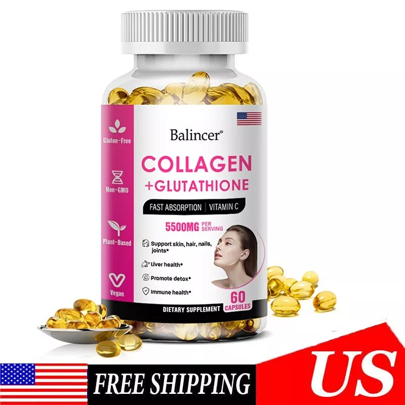 BALINCER Balincer Collagen + Glutathione, 5500 mg per serving, whitening,  detoxification is not Halal, Install Mustakshif