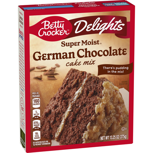 Betty Crocker Delights Super Moist German Chocolate Cake Mix, 13.25 oz