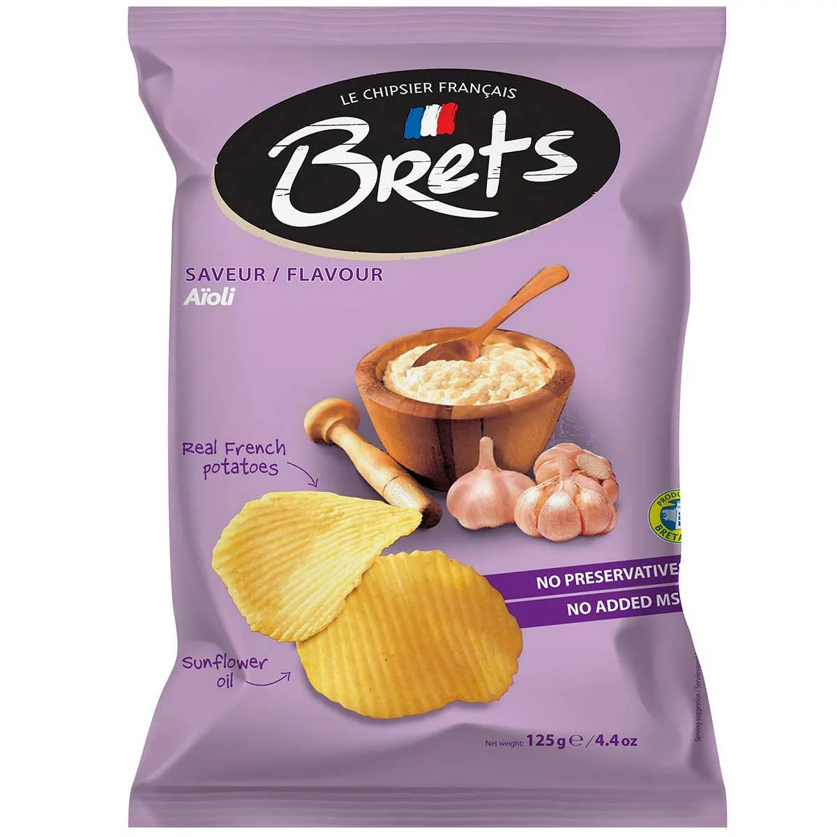 Bret's Brets Garlic Sauce Flavored Chips 125g. is halal suitable
