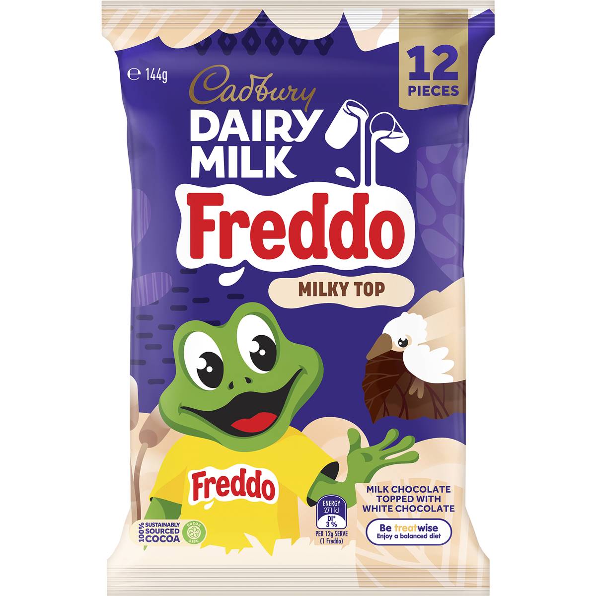 Cadbury Dairy Milk Freddo Milky Top Share Pack 12 Pack is halal