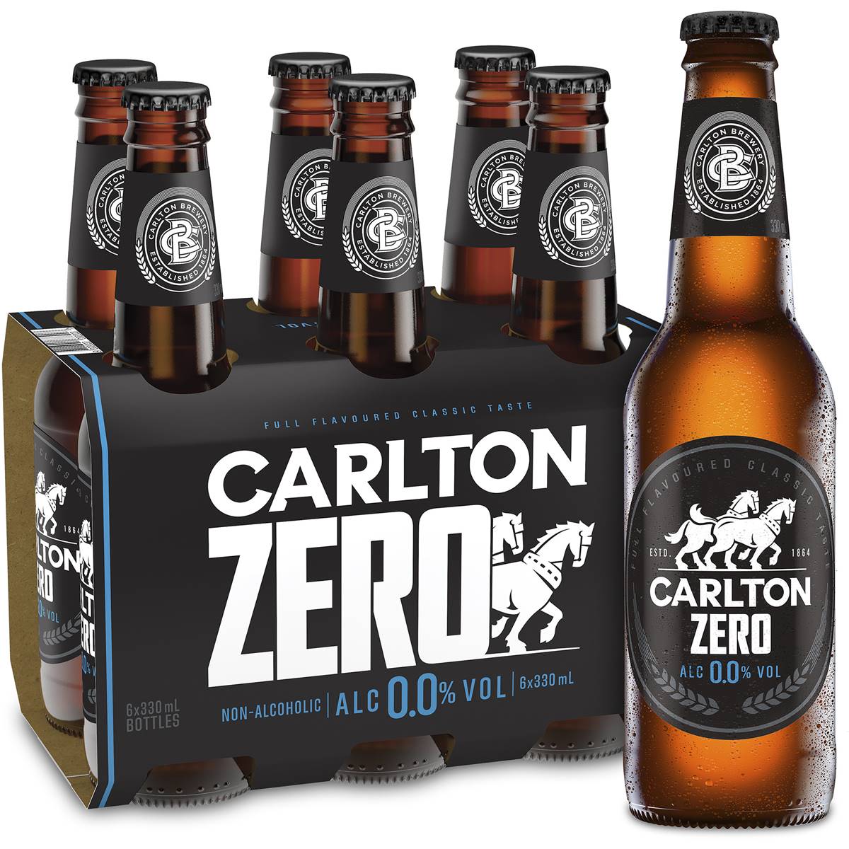 Carlton Zero 0.0 Non Alcoholic Beer Glass Bottles Multipack 330ml X 6 Pack is not halal Halal