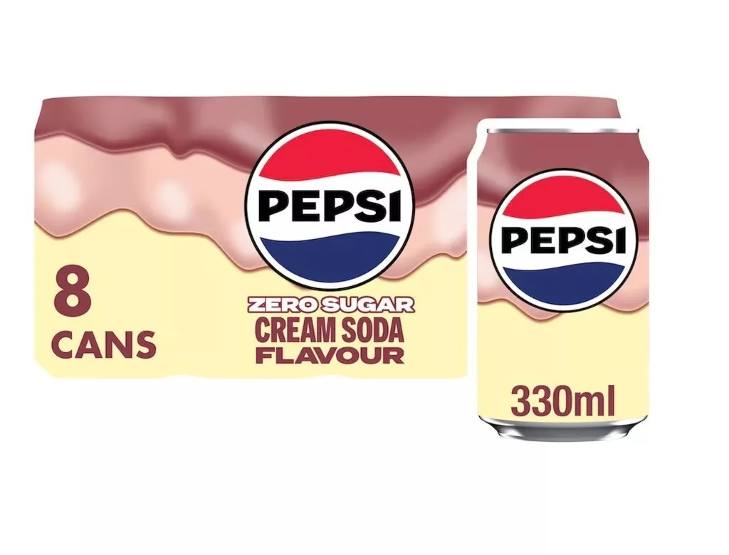Pepsi Zero Sugar Cream Soda 8 x 330ml Cans [Pack of 3] is Halal