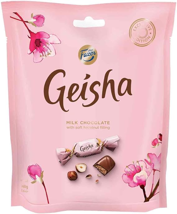 geisha Fazer Geisha Milk Chocolate with Soft Hazelnut Filling Pouch 160g