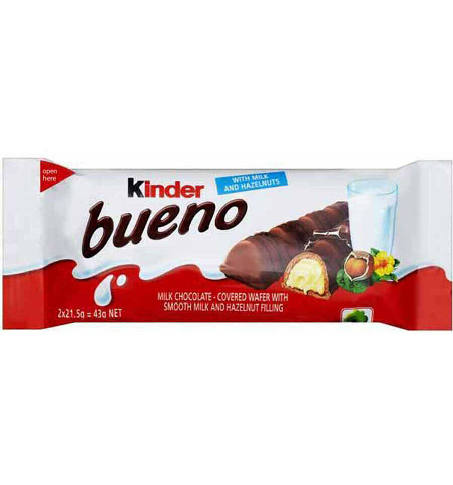 Ferrero Kinder Bueno Milk Chocolate Bar 43g is halal suitable