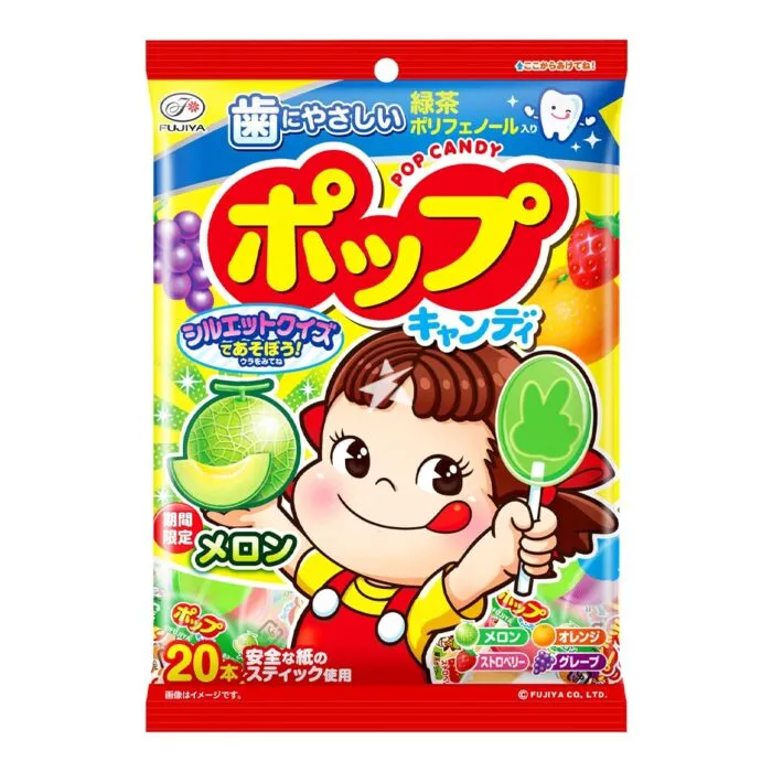 Fujiya Pop Candy Mix Fruits Flavour (20 Pieces) 128g is not Halal