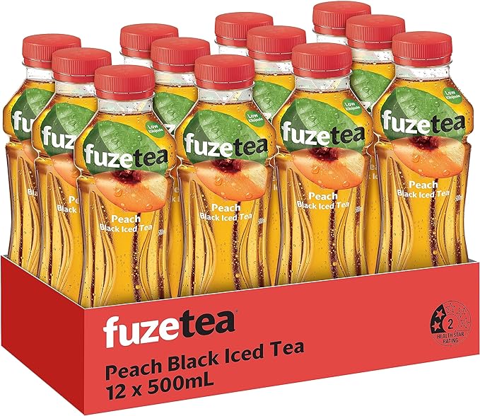 Fuze Iced Tea Peach Flavoured Black Iced Tea Multipack Bottles 12 x