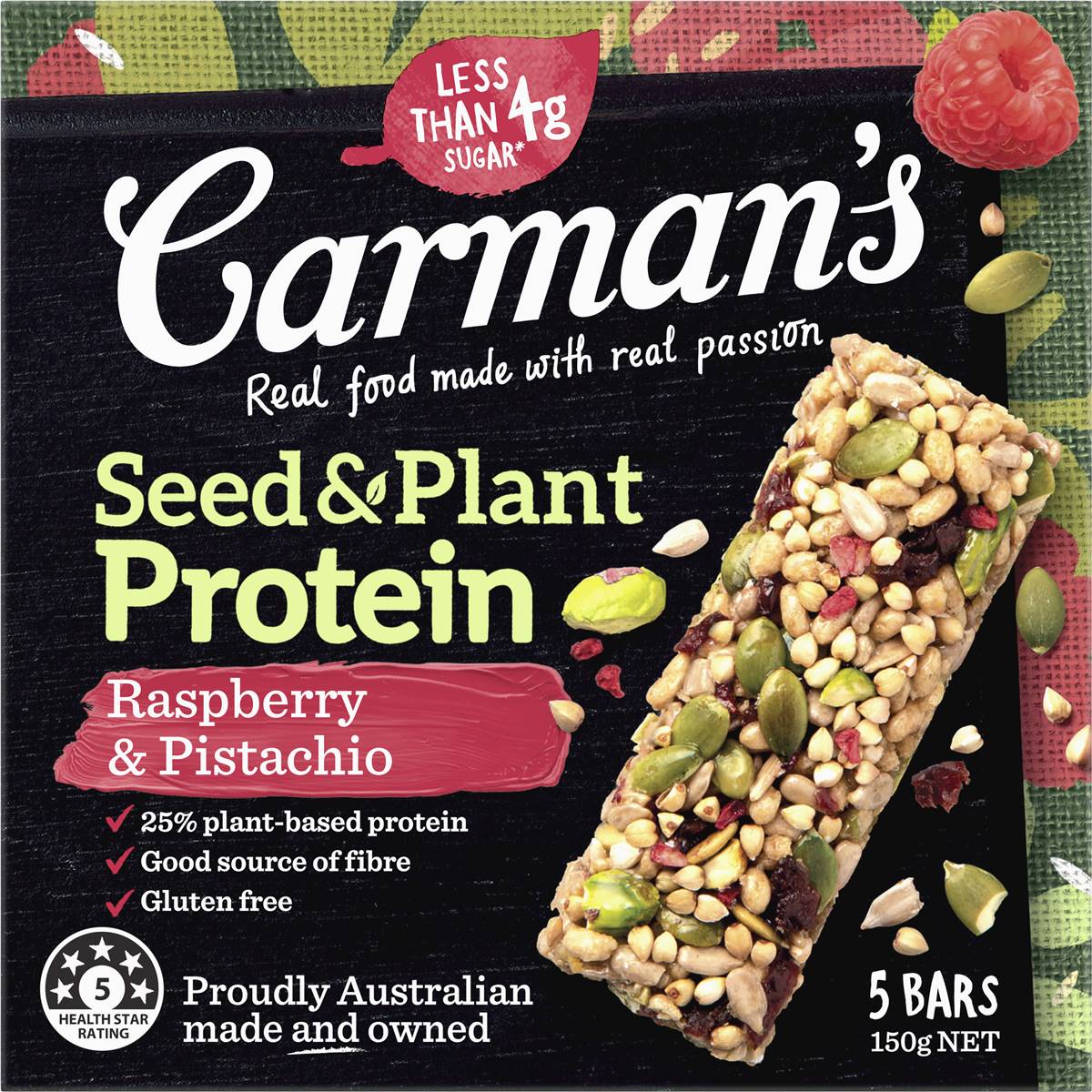 Garman’s Carman's Raspberry & Pistachio Protein Bar is not halal, vegan