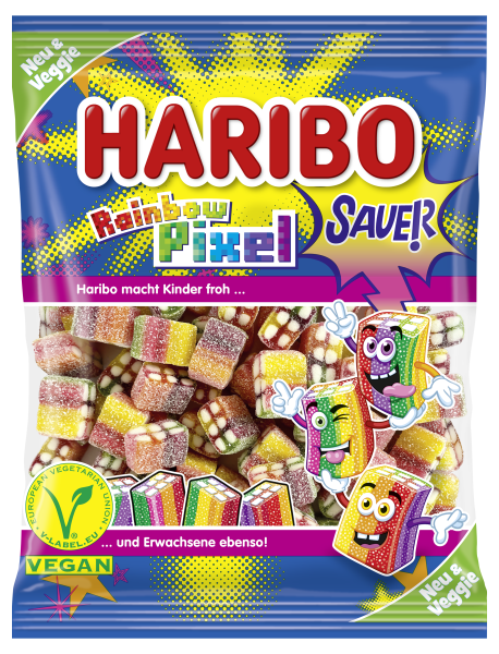 Haribo Rainbow Pixel sauer veggie 160g is not Halal, Install