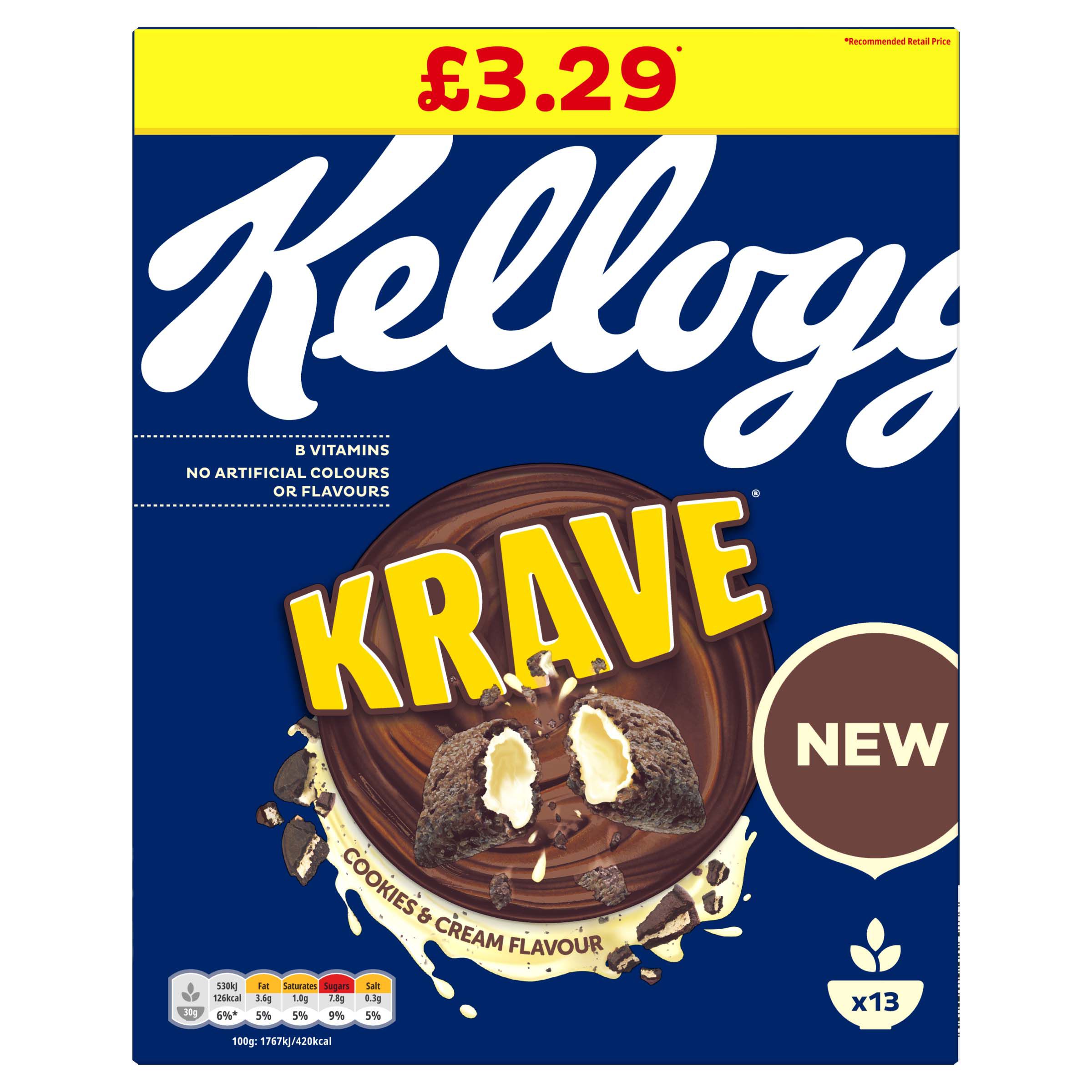 Kellogg's Krave Cookies & Cream Breakfast Cereal, 410g is halal