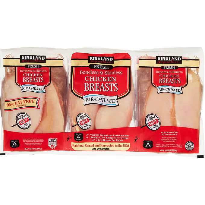 Kirkland Signature Chicken Breasts, Boneless Skinless, 6 lb avg wt is not halal Halal Check