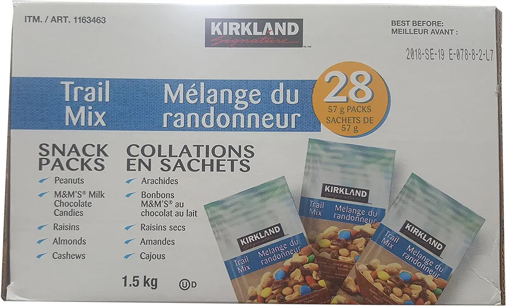 Kirkland Signature Trail Mix Snack Packs, 2 Ounce is halal suitable