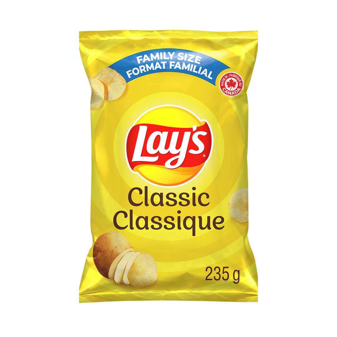 Lay's Classic Potato Chips 235g/8.29oz Family Size is halal suitable