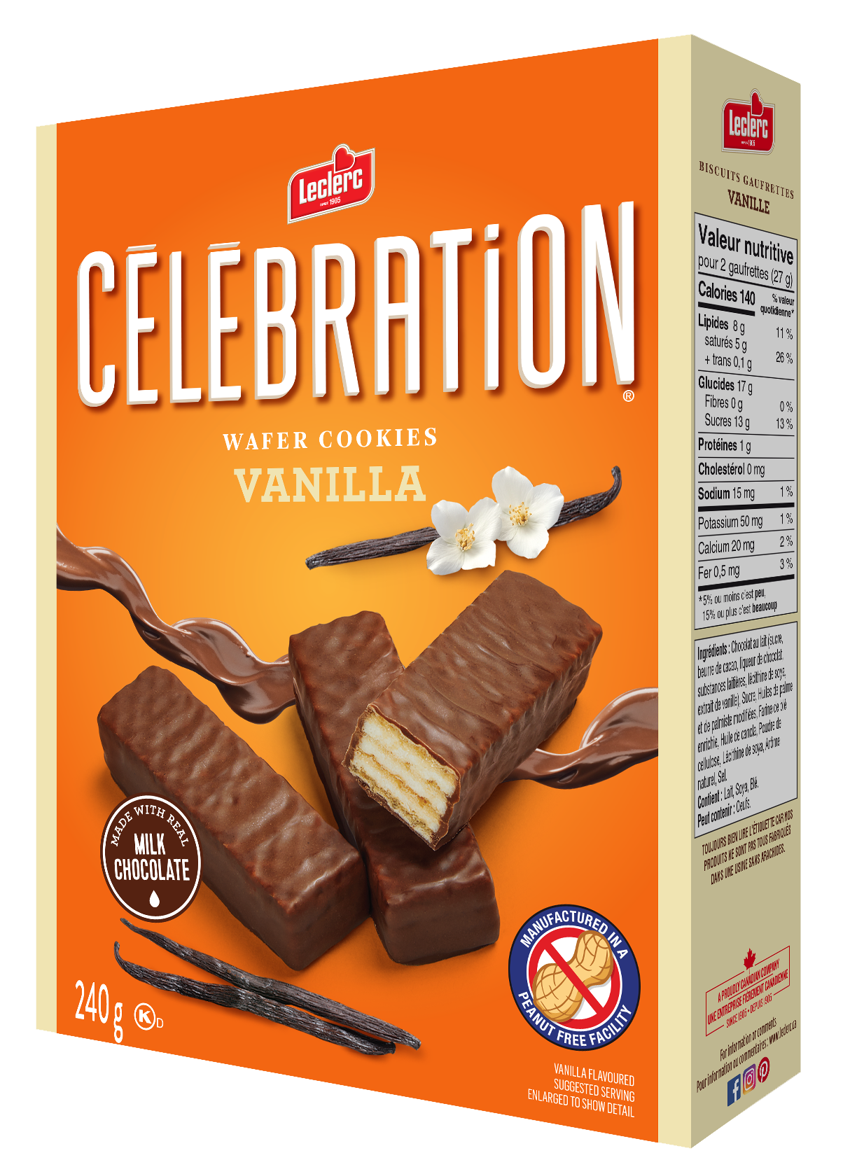 Leclerc Celebration VANILLA WAFER COOKIES is halal suitable, kosher