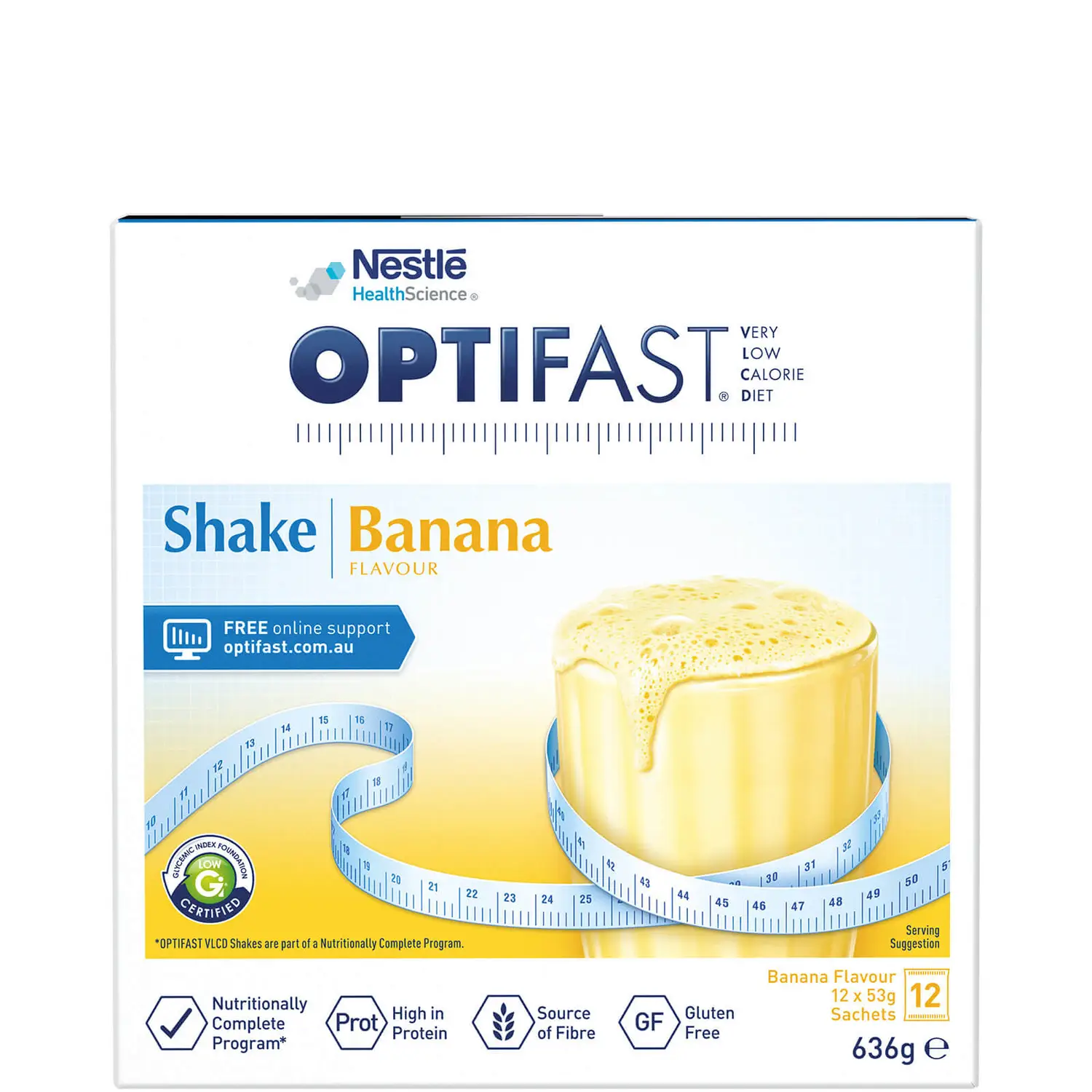 OPTIFAST, Nestle Optifast VLCD Shake Banana 12 x 53g is halal suitable