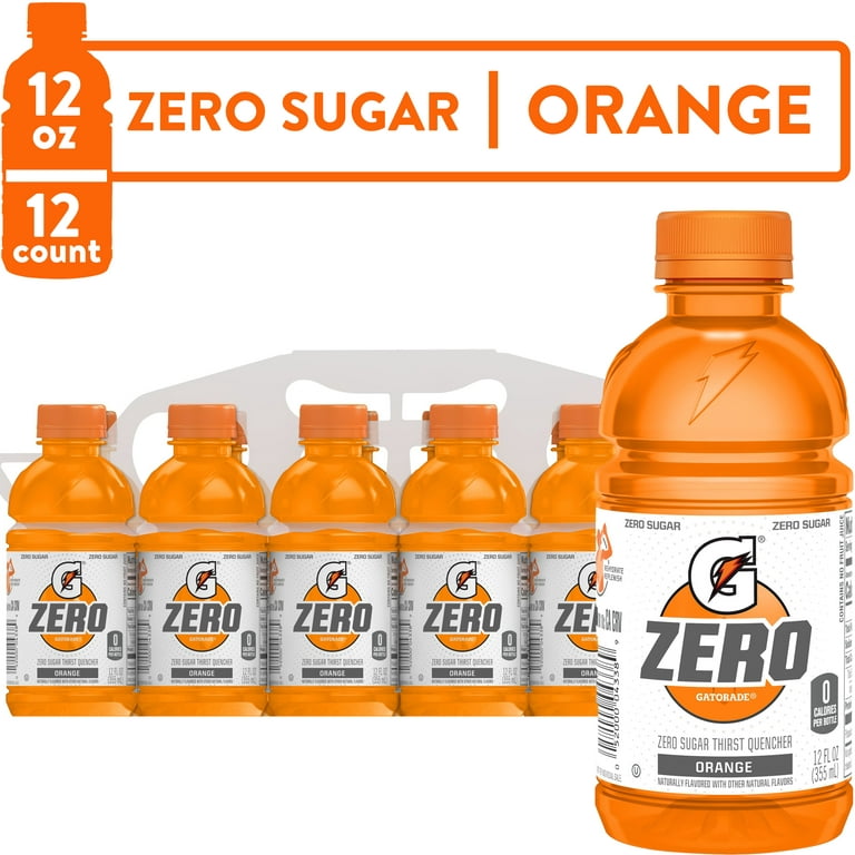 Gatorade Zero Sugar Thirst Quencher Orange Sports Drinks 12 fl oz is