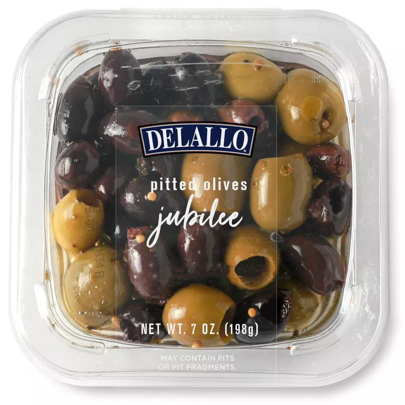DeLallo Pitted Olives Jubilee In Oil 7oz is halal suitable Halal Check