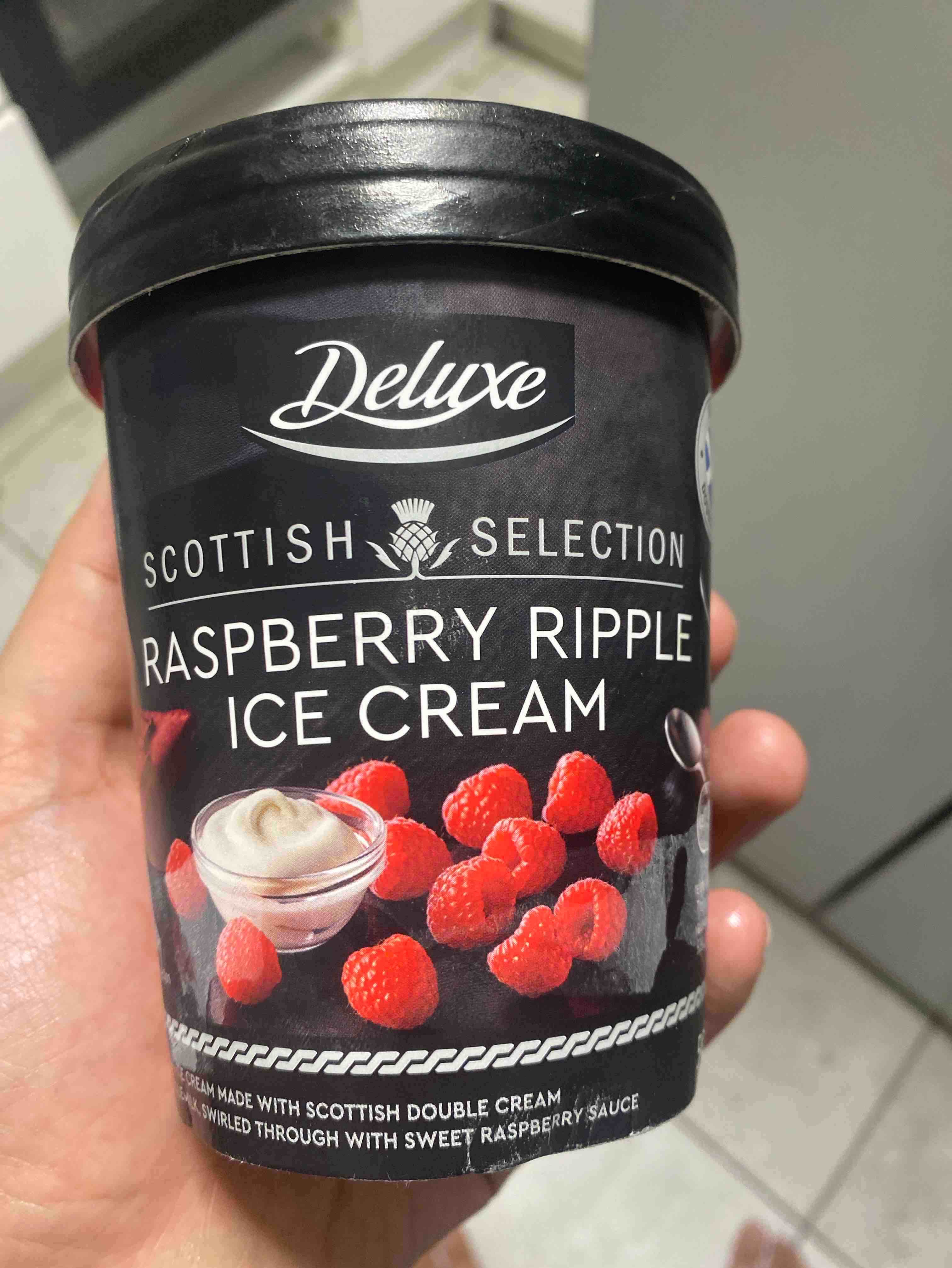 DELUXE SCOTTISH SELECTION RASPBERRY RIPPLE ICE CREAM 500ml is not