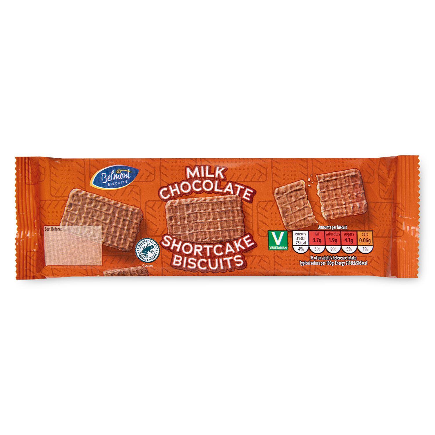 Belmont Shortcake Biscuits With Milk Chocolate 250g is Halal