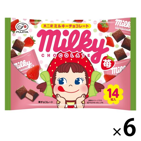 Fujiya Milky Chocolate (Strawberry) 14 pieces 6 bags Fujiya Candy