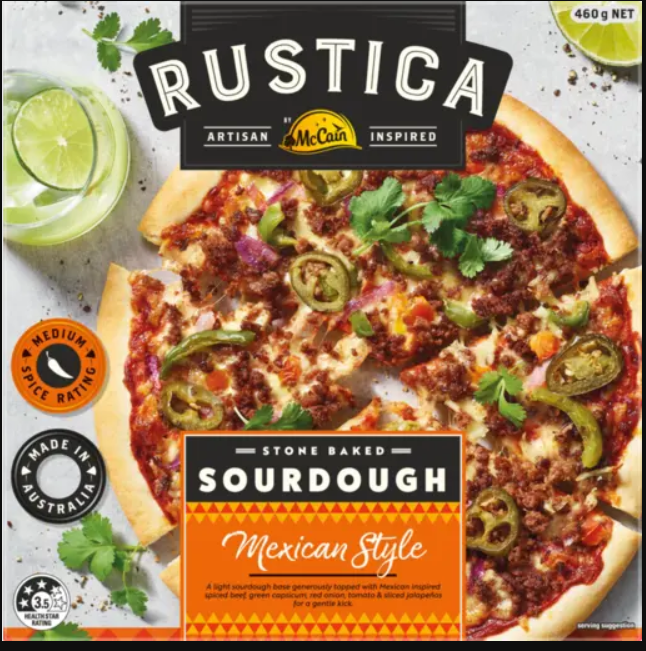 McCain Rustica Sourdough Mexican Style Pizza | 460g is not Halal