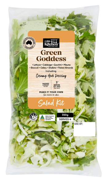 Coles Kitchen Green Goddess Salad Kit 350g is not Halal, Install Mustakshif