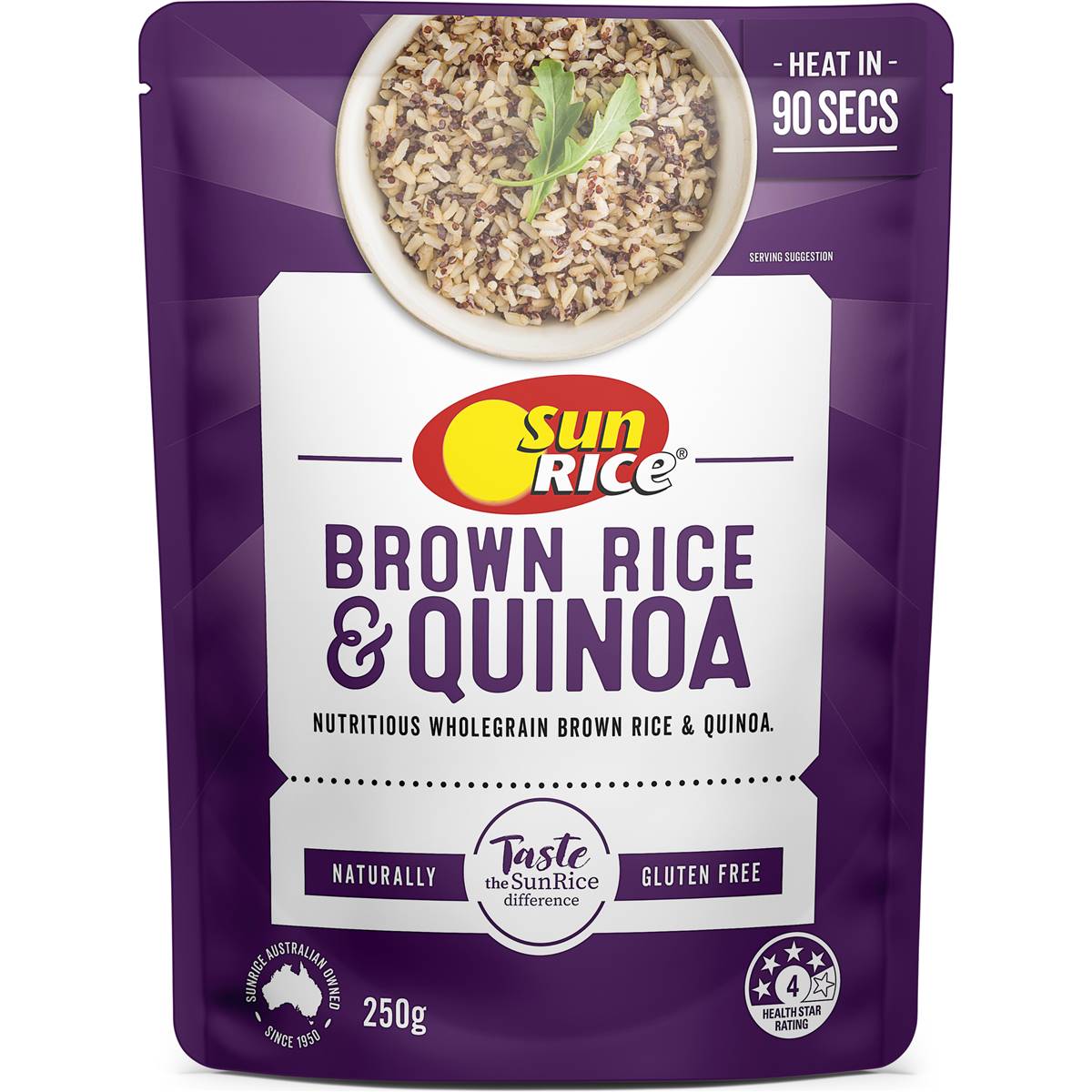 Sunrice Microwave Brown Rice & Quinoa Pouch 250g is not halal, gluten ...
