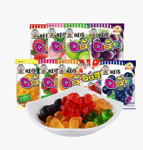 Want Want QQ Gummy Candy Blueberry Flavor 70g is not Halal